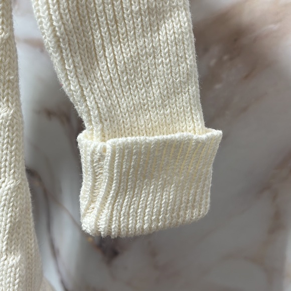 Baby Gap Cable Knit Dress Long Sleeve with Patterned Edge Buttons Cream Sz 3-6M - Picture 3 of 14